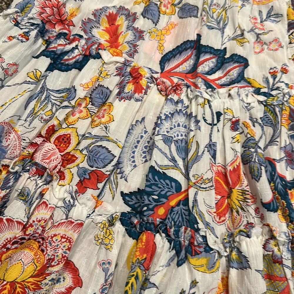 Cynthia Rowley Ruffled Pull On Skirt Size Large 100% Rayon - Picture 2 of 11
